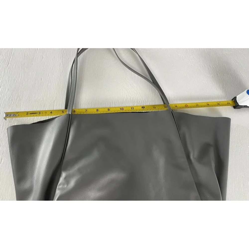 H&M Coated tote bag in grey Shoulder Purse Classic Women Medium Size‎